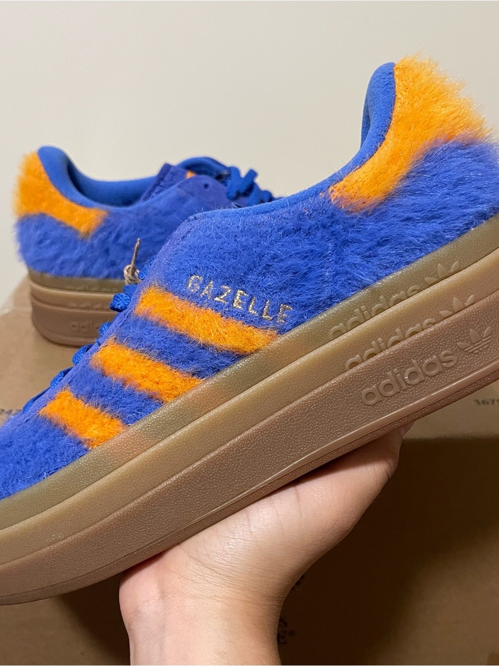 Adidas Gazelle Bold Platform NY Knicks Blue Orange Gum Women Size 8 JS3906 NEW
